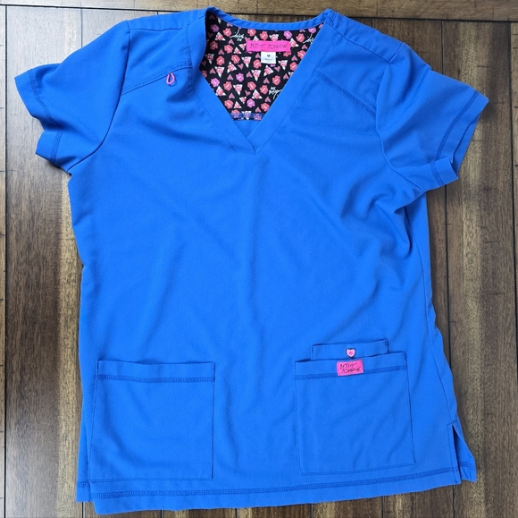 Set of 4 Women’s Medium Scrub Tops – Royal Blue | Mixed Brands - Picture 2 of 9